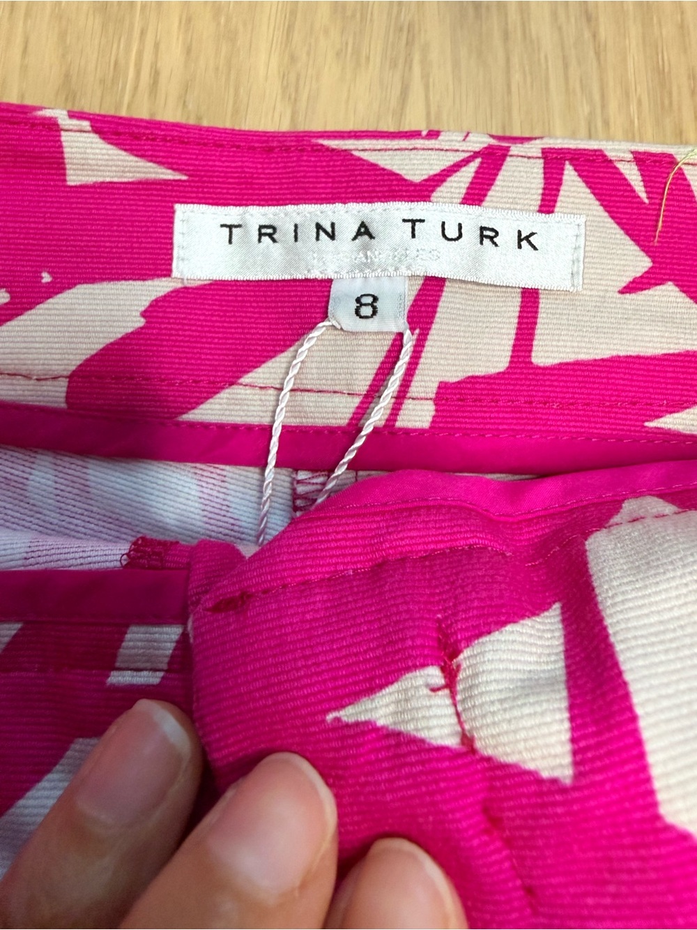 TRINA TURK Womens Pink Cream Palm Trees Resort  Casual Preppy Shorts Size 8 - Picture 6 of 11